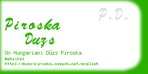 piroska duzs business card